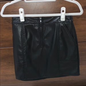 Black leather skirt